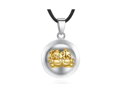 Clariz zwangerschapsbel - Verzilverd met gouden Panda's